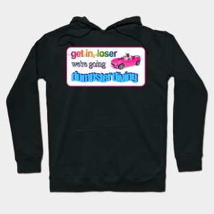 Get in loser, we're going dumpster diving raccoon possum word art Hoodie